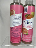 (2) St. Ives PINK LEMON & MANDARIN ORANGE Exfoliating Body Wash 22oz