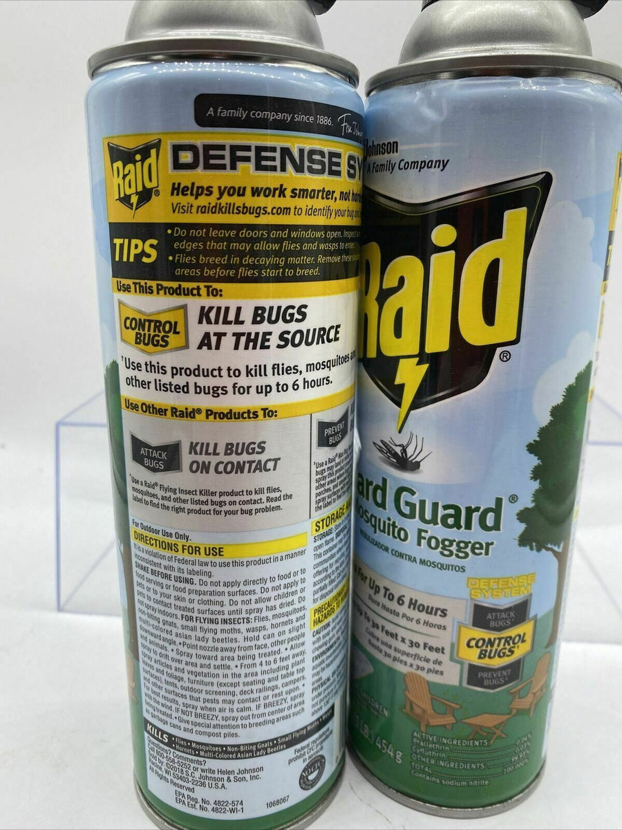(3) Raid Yard Guard Mosquito Fogger Insect Spray Insecticide Last 6 Ho ...