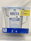 Brita 42629 Slim Water Filter Pitcher, 5 Cup food, White Locking Lid Advanced