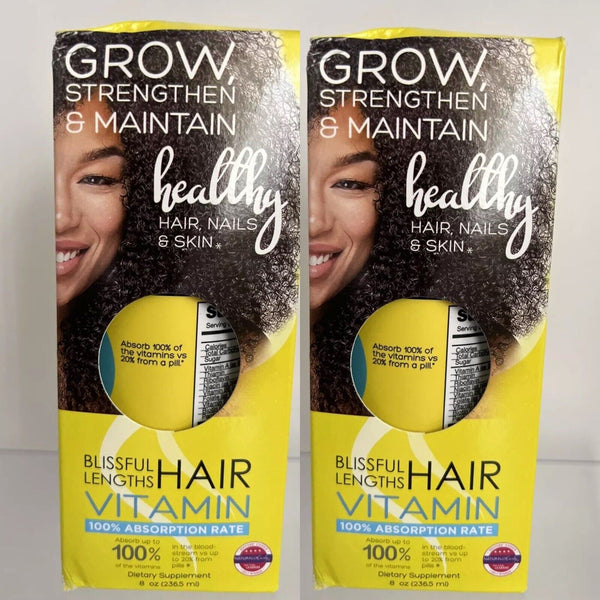 (2) Curls Blissful Lengths Liquid Hair Nails Growth Vitamin 8oz 2ndSET SHIP FREE