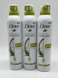 (3) DOVE Body Wash & Shave Mousse Coconut Oil Coconut 10.3 oz ea