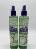 (2) Garnier Fructis Curl Refresher Reviving Water Shape Protection 48hr Hold 8.5