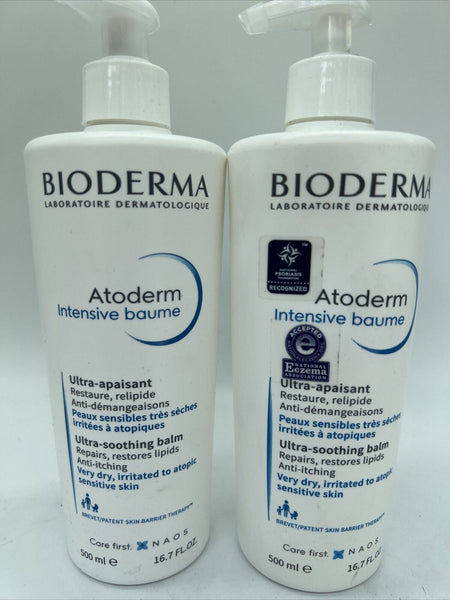 (2) Bioderma Atoderm Intensive Baume Ultra Soothing Balm 500ml 16.9oz