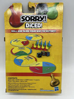 Hasbro Sorry! Diced Game Board Travel Game Night Family Ready Set Roll