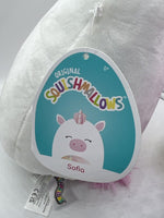 SquishMallow Sofia Plush Stuffed Animal￼ Pink White Unicorn Kellytoy