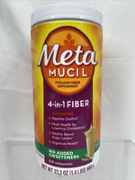 (2) Metamucil 4-in-1 Fiber No Added Sweeteners + Unflavored Psyllium Powder 6/23