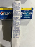 (2) Value Pack Crest Plus Deep Clean, Toothpaste, Effervescent Mint 4x 5.4 Ounce