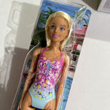 Barbie Doll Beach Water Swimsuit Pink Blue Floral Blonde New in Package
