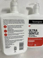 (2) Neutrogena Ultra Gentle Daily Cleanser Pro Vitamin B5 16 FL OZ