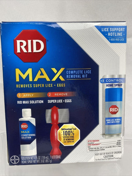 1A RID MAX Lice Removal Kit Kills Super Lice Eggs Hair Treatment Comb Home Spray