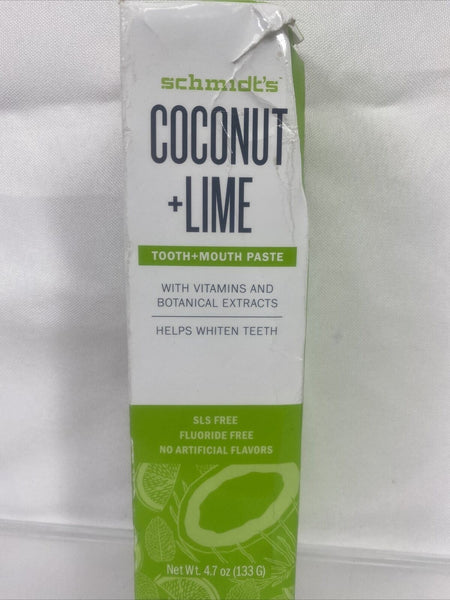 Schmidt's Coconut & Lime Tooth plus Mouth Paste Botanical Extracts 4.7 oz