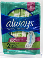 Always Ultra Thin Pads Flexi Wings Sz 2 Long Super, Fresh Scent 40 Each