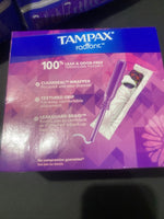 Tampax Radiant Regular super Absorbency Cleanseal Wrapper Tampons Unsecented 38c