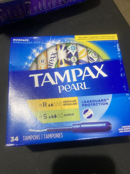 Tampax Pearl regular super absorbency￼Tampons Unsecented 34ct