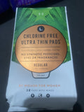 L. Chlorine Free Ultra Thin Regular Absorbency Pads with Wings 28 Count