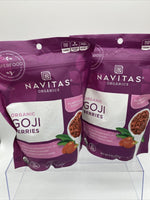 (2) Navitas Organics Goji Berries 8oz. Bag Organic Non-GMO Sun-Dried Health Fiod