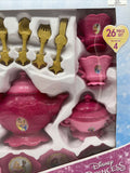 Disney Princess Hot Cocoa Tea Party Dinnerware Set 26 Pieces Kids Fork Pot Cups