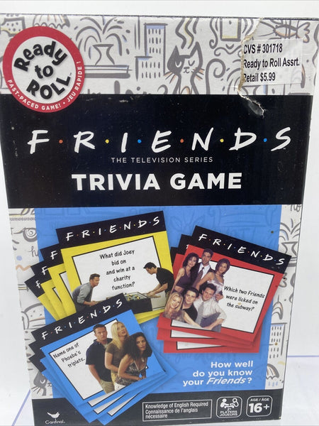 Friends Trivia Card Game Cardinal Ready To Roll Brand New In Box Family Board