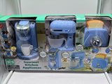 Play Go Gourmet Kitchen Appliances Pretend Kids Blue Coffee Pot Mixer & Toaster