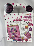 Disney Minnie Mouse Create N Go Design Set Stampers Toy Crayon Ink Pad