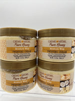 (4) Creme of Nature Pure Honey Moisture Whip Twisting Curl Hair Condition 11.5oz