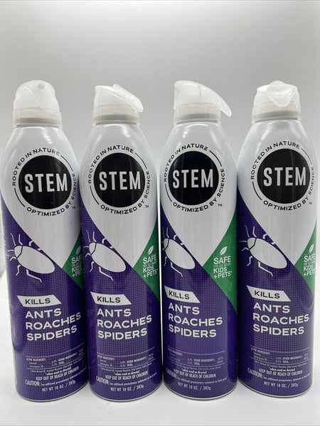 (4) STEM Kills Ants Roaches & Spiders plant-based bug spray Indoor Outdoor 10oz