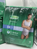 (3) Depend Fit-Flex Underwear Men Maximum Absorbency Size S/M 19 Count Each