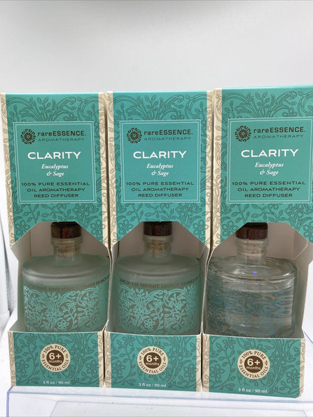 (3) CLARITY Rare Essence Essential Oil Spa Big Diffuser EUCALYPTUS SAGE 3oz Reed