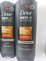 (4) DOVE MEN + CARE Body Wash Micromoisture Smooth Hydrated SkinDefense 18oz