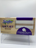 NEW Swiffer Wet Jet For WOOD Mop 12-Ct Refill Mopping Pads, Microfiber-Like Pads