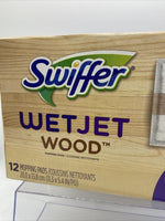 NEW Swiffer Wet Jet For WOOD Mop 12-Ct Refill Mopping Pads, Microfiber-Like Pads