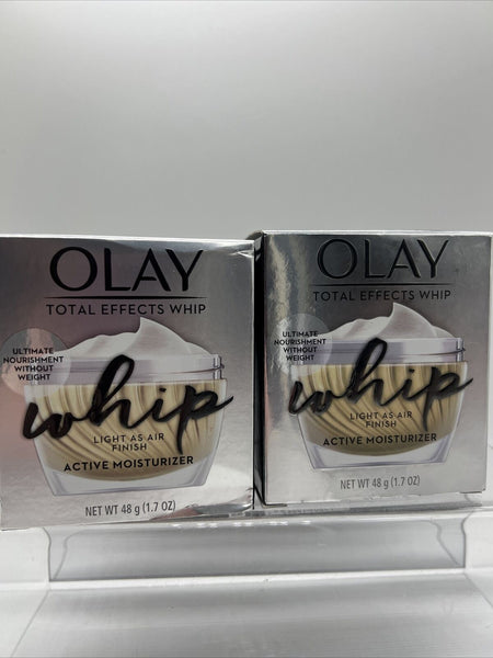 (2) Olay Total Effects Whip Active Moisturizer AntiAging Face Wrinkle 1.7oz
