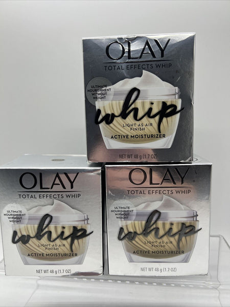 (3) Olay Total Effects Whip Active Moisturizer AntiAging Face Wrinkle 1.7oz