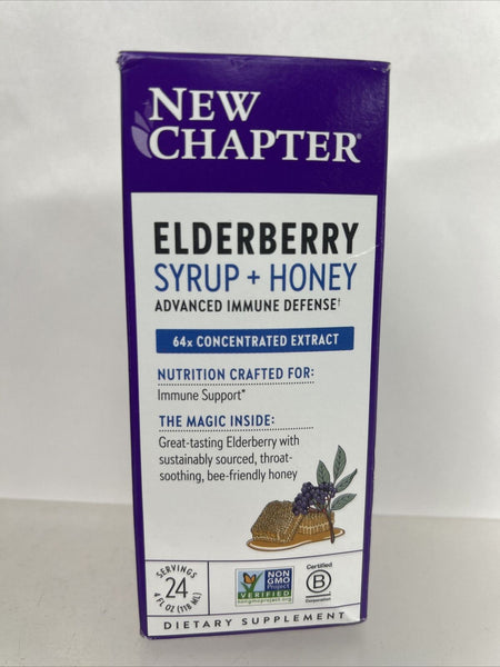 New Chapter Elderberry Syrup + Honey  Advanced Immune Defense 4oz 1/23