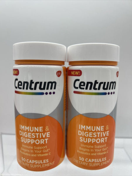 (2) CENTRUM Immune & Digestive Support Dietary Supplement-50ct 3/23 COMBINE SHIP