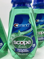 (4) Crest Plus Scope Outlast Mouthwash Rinse Mint 16.90 oz