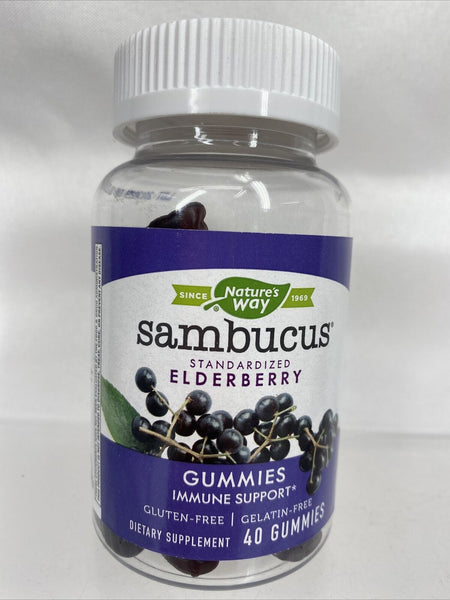 Nature's Way Sambucus Elderberry Gummies Immune Support 40 Ct 12/22