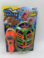 (2) Blue Sky Spin Prop Toy Flying Disc Shoot Propeller Saucer Toy Wind Up￼￼