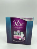 Poise Ultra Thin Pads Long Length #5 Maximum 3 In 1 Bladder Protection 11 Pads