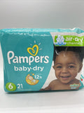 Pampers Baby Dry Diapers #6 35+Lb 21 Diapers BUY MORE SAVE & COMBINE SHIPPING