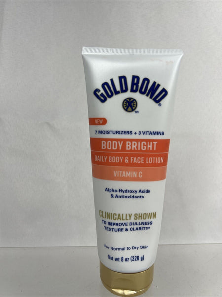 Gold Bond Body Bright Daily Body & Face Lotion Crepe Corrector Vitamin C 8oz