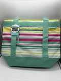 Martha Stewart Insulated Cooler Hot Cold Tote Bag Zipper Thermal 30 Can Stripes