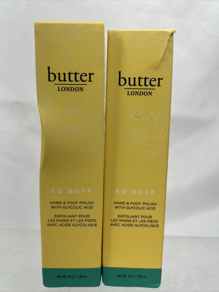 (2) butter London so buff hand & foot polish with glycolic acid. 1.48 Oz NIB