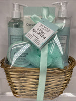 6pc Cucumber & Basil Brompton & Langley Spa Gift Set Scrub Lotion wash basket￼