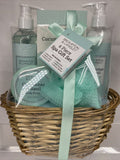 6pc Cucumber & Basil Brompton & Langley Spa Gift Set Scrub Lotion wash basket￼
