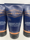 (3) King C Gillette Men's Shave Gel w/ White Tea & Argan Oil LIMITED EDITION 5OZ