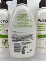 (3) Aveeno Positively Radiant Brightening Cleanser Sulfate Free 11oz Pump