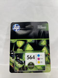 HP 564 TRI COLOR INK CARTRIDGE INKJET NEW cyan magenta yellow