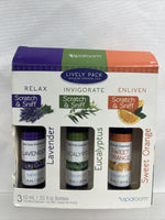 Sparoom Lively Pack 100% Pure Essential Oil Relax Lavender Eucalyptus￼￼ 3pk 10ml