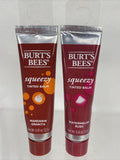 (3) Burt's Bees Squeezy Tinted Lip Balm Moisturizer Peach watermelon ￼Mandarin